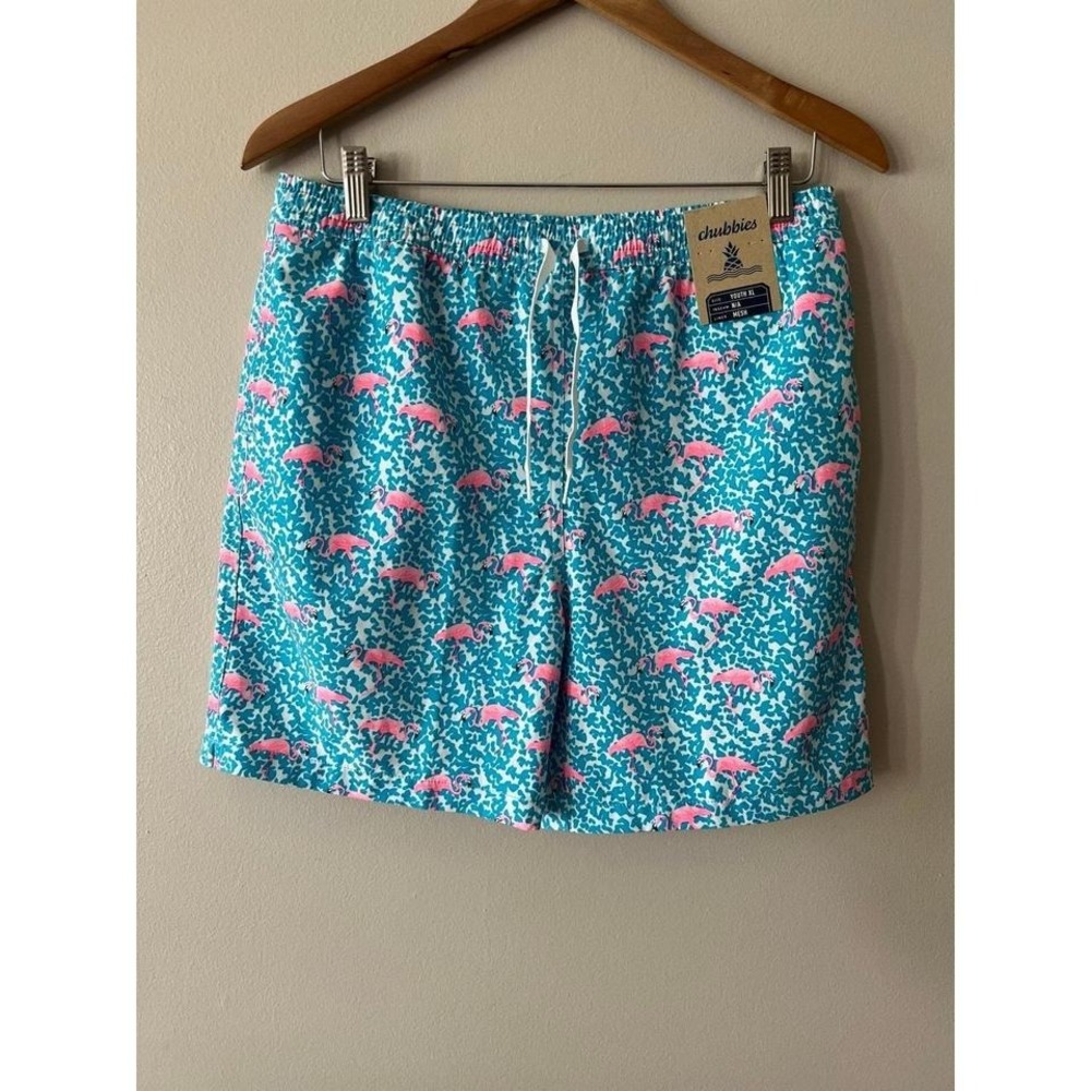 Chubbies Boys Domingo's are for Flamingos Swim Trunks XL NWT
